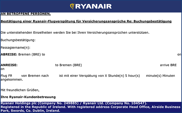 Muss Ryanair Anwaltskosten übernehmen Wenn Sie Wegen Flugverspätung
